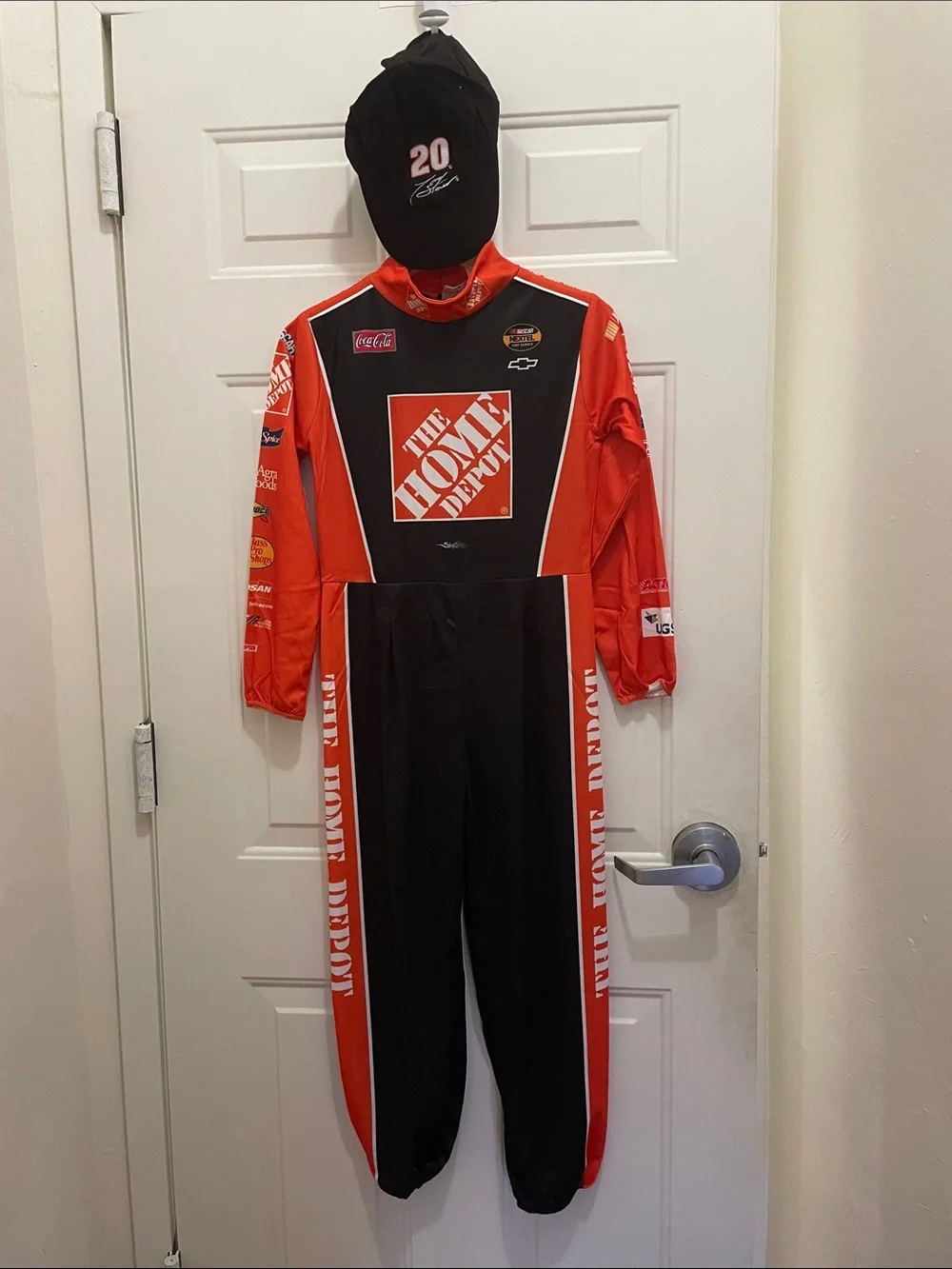 The Home Depot Halloween Racing Suit - Orange & Black with cap; Size L